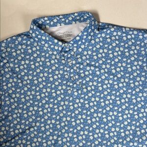 Straight Down Cocktails Drinks Blue Performance Golf Polo Mens XXL